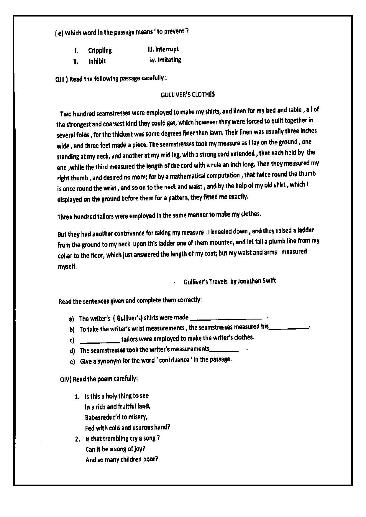 CBSE Worksheets for Class 9 English Assignment 9 - Page 3