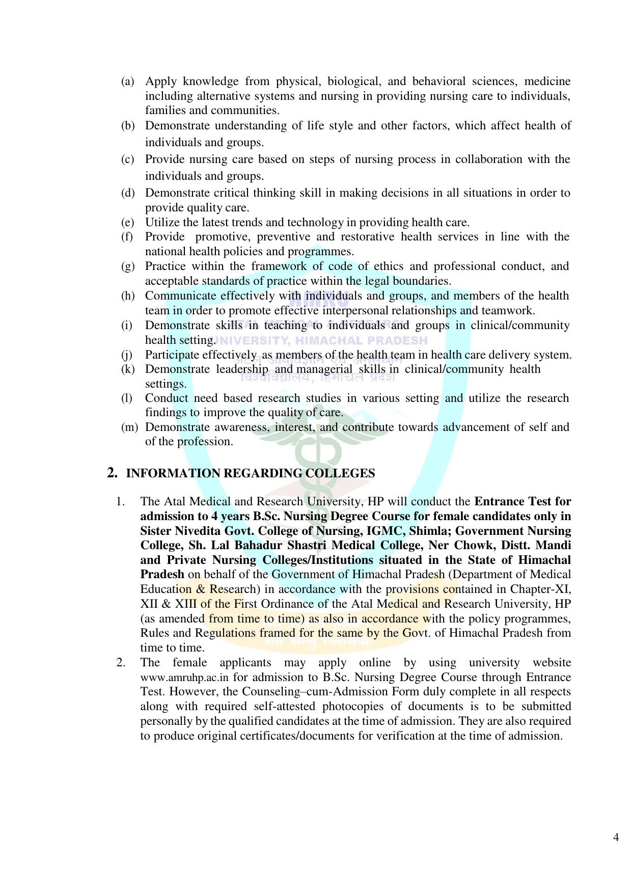 HP B.Sc. Nursing Exam Syllabus - Page 5