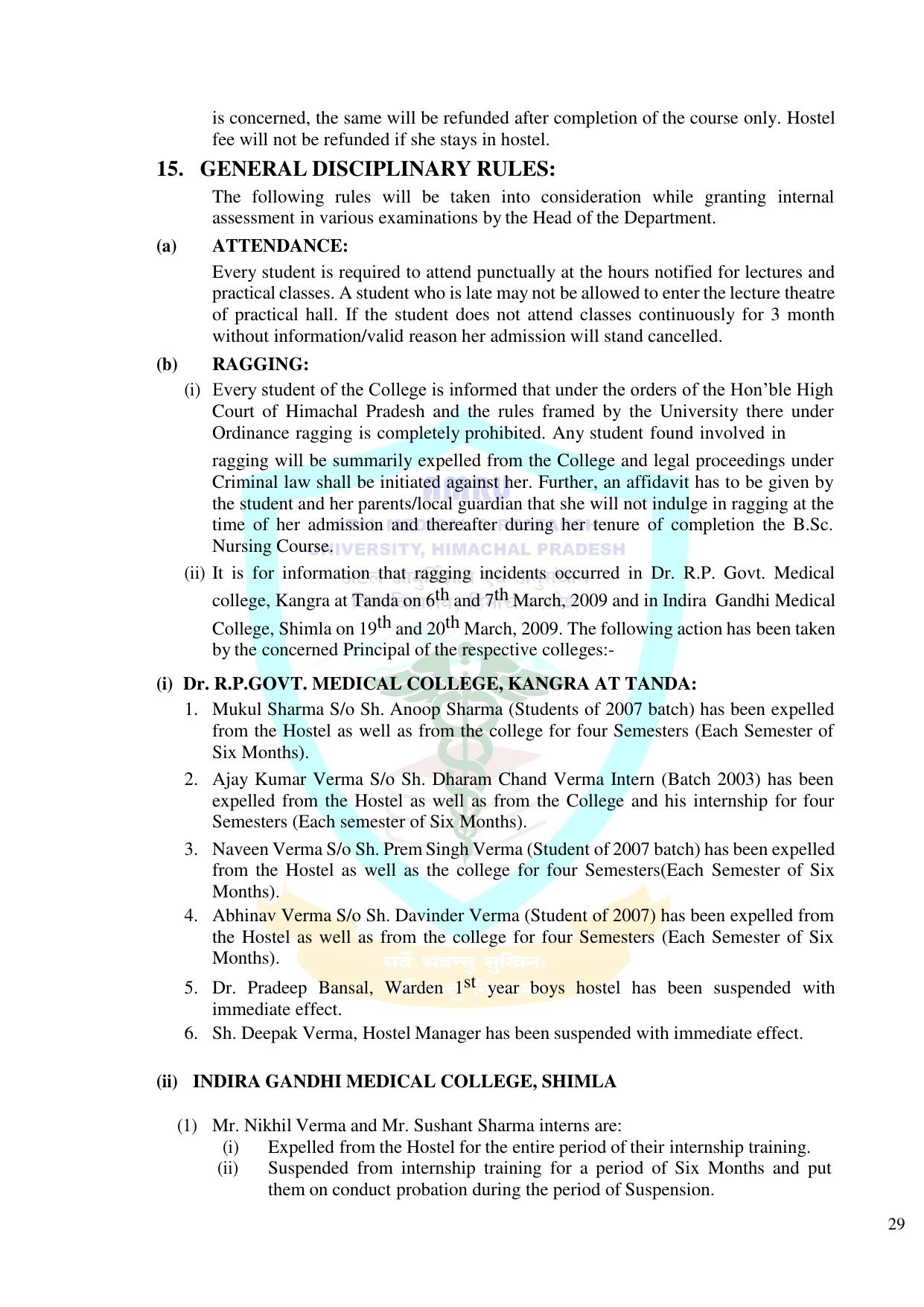 HP B.Sc. Nursing Exam Syllabus - Page 30