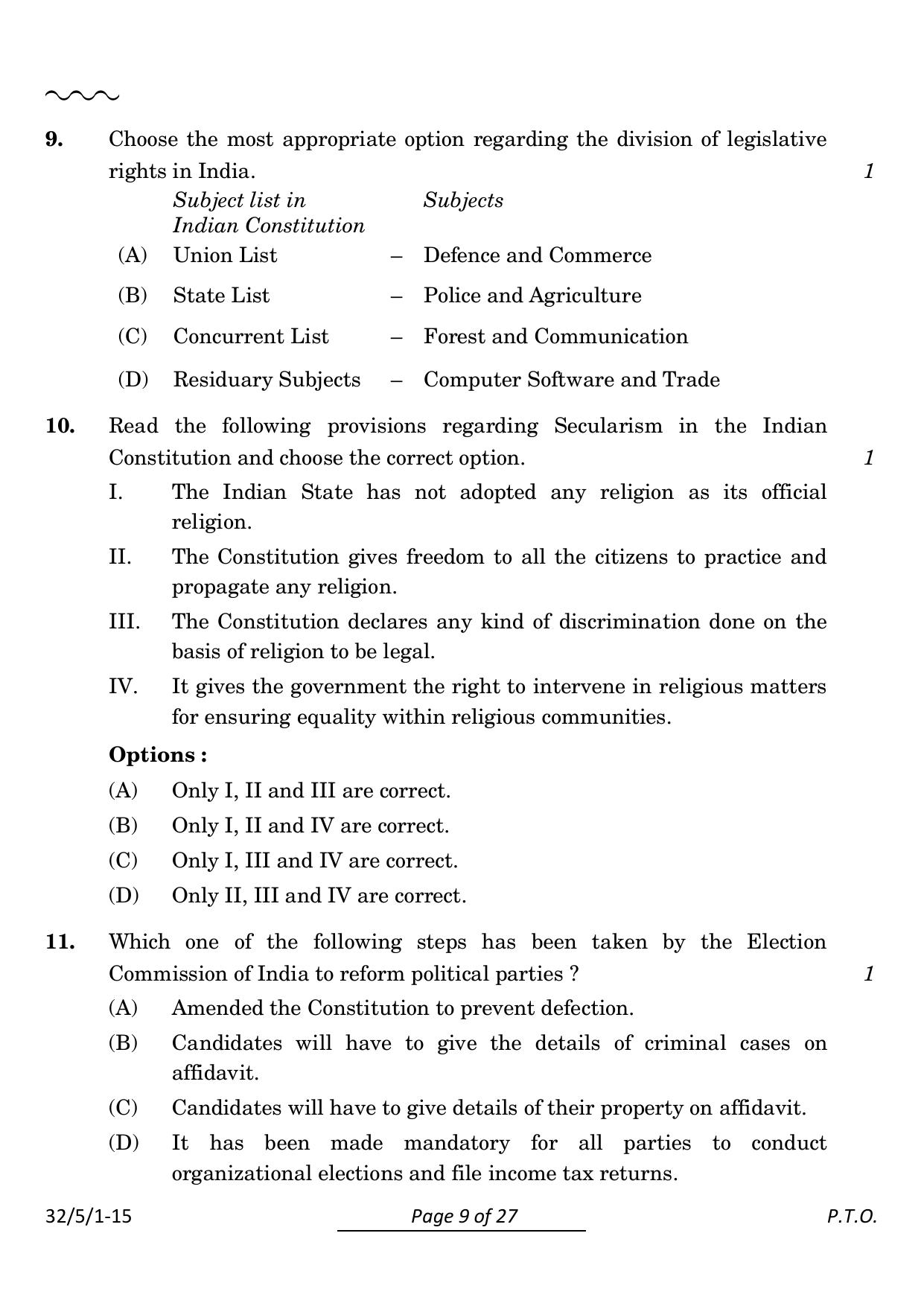 CBSE Class 10 32-5-1 Social Science 2024 Question Paper - Page 9