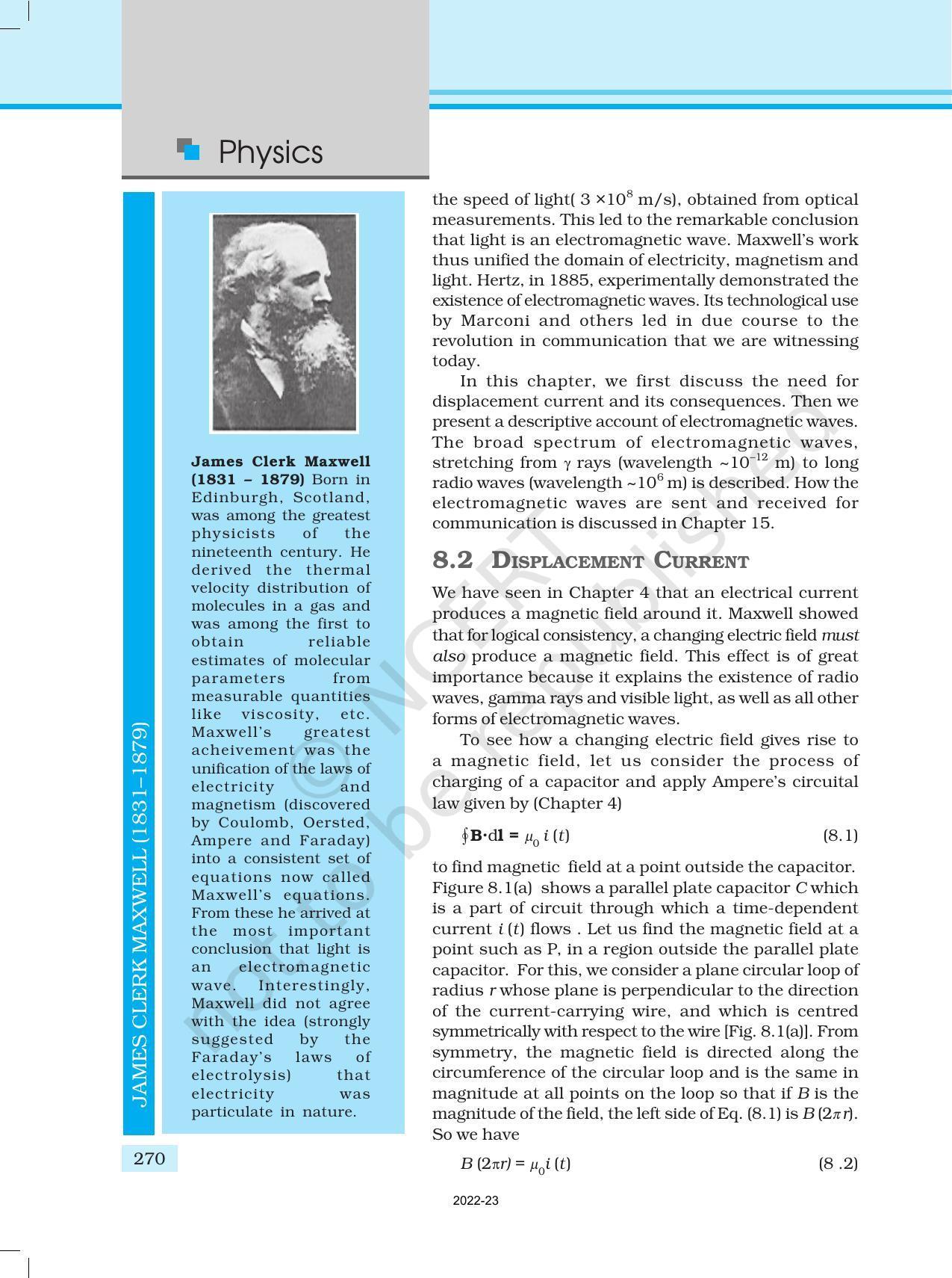 NCERT Book for Class 12 Physics Chapter 8 Electromagnetic Waves - Page 2