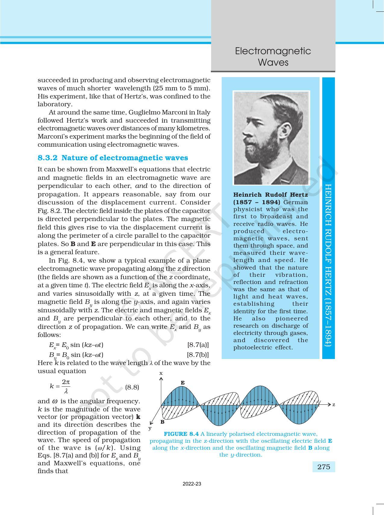NCERT Book for Class 12 Physics Chapter 8 Electromagnetic Waves - Page 7