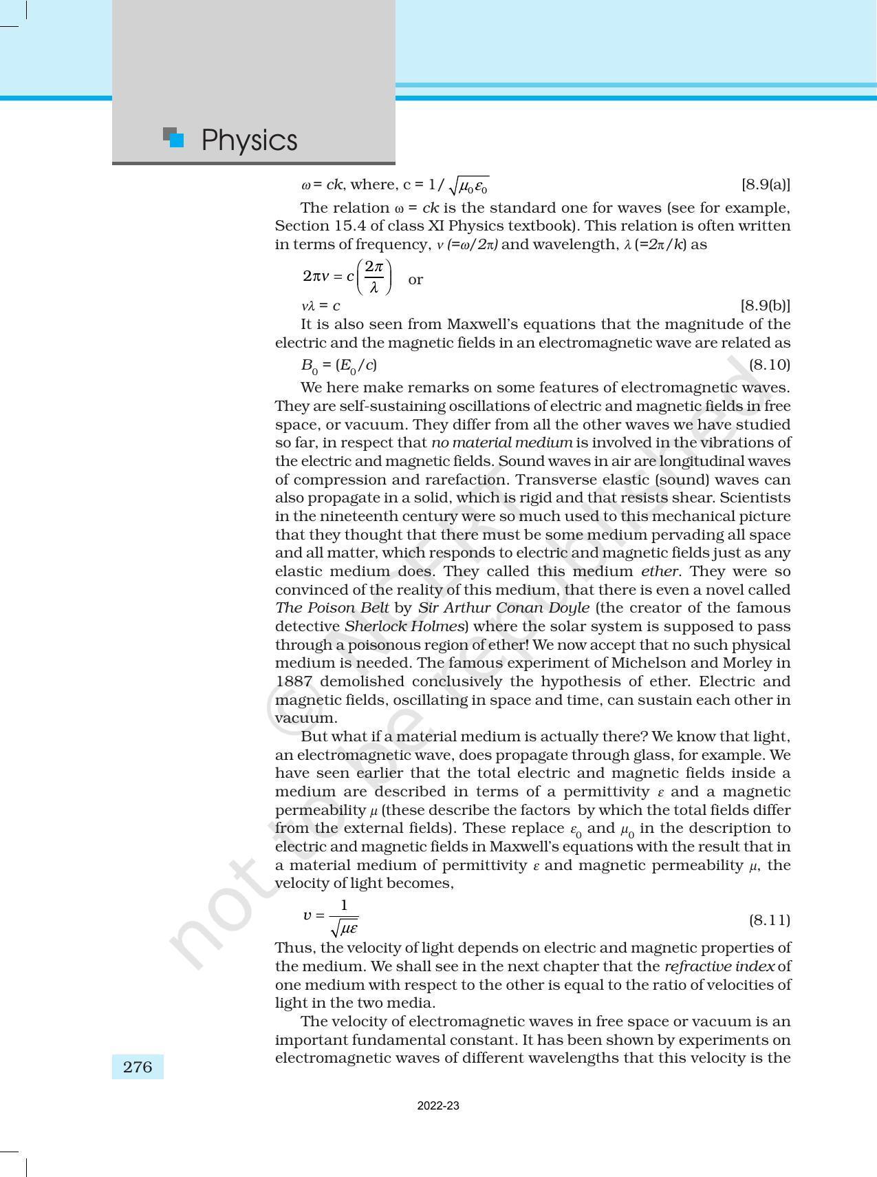 NCERT Book for Class 12 Physics Chapter 8 Electromagnetic Waves - Page 8