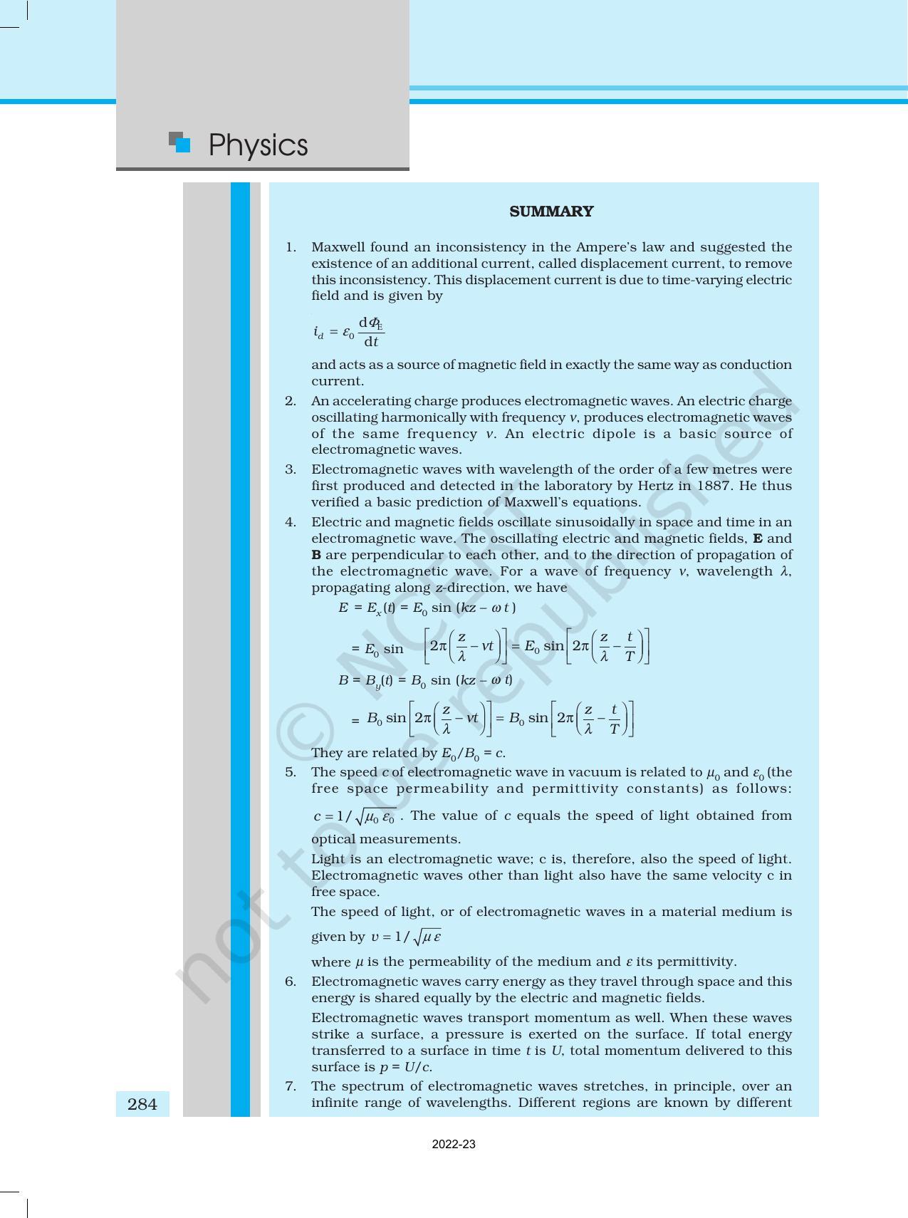 NCERT Book for Class 12 Physics Chapter 8 Electromagnetic Waves - Page 16