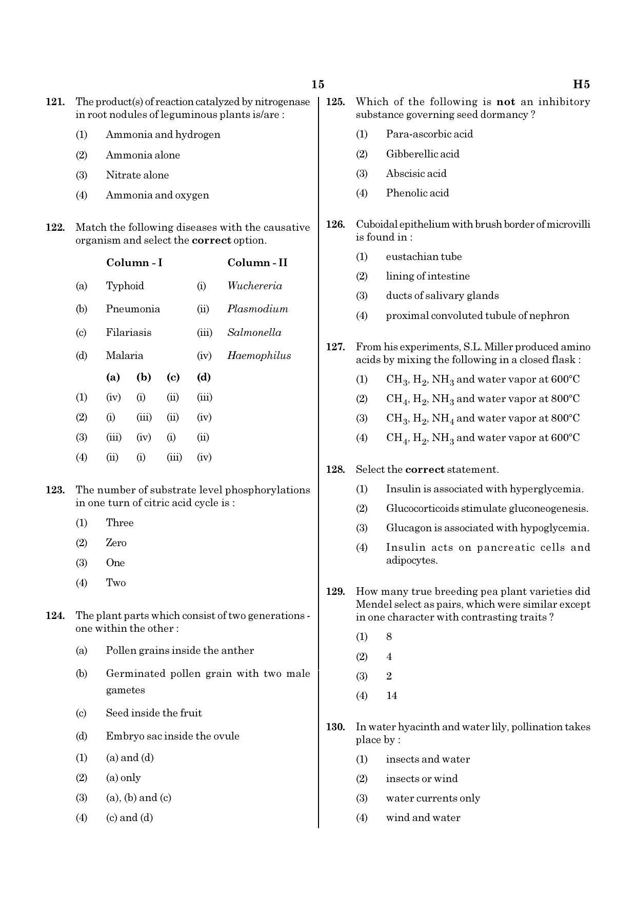 NEET H5 2020 Question Paper - Page 15