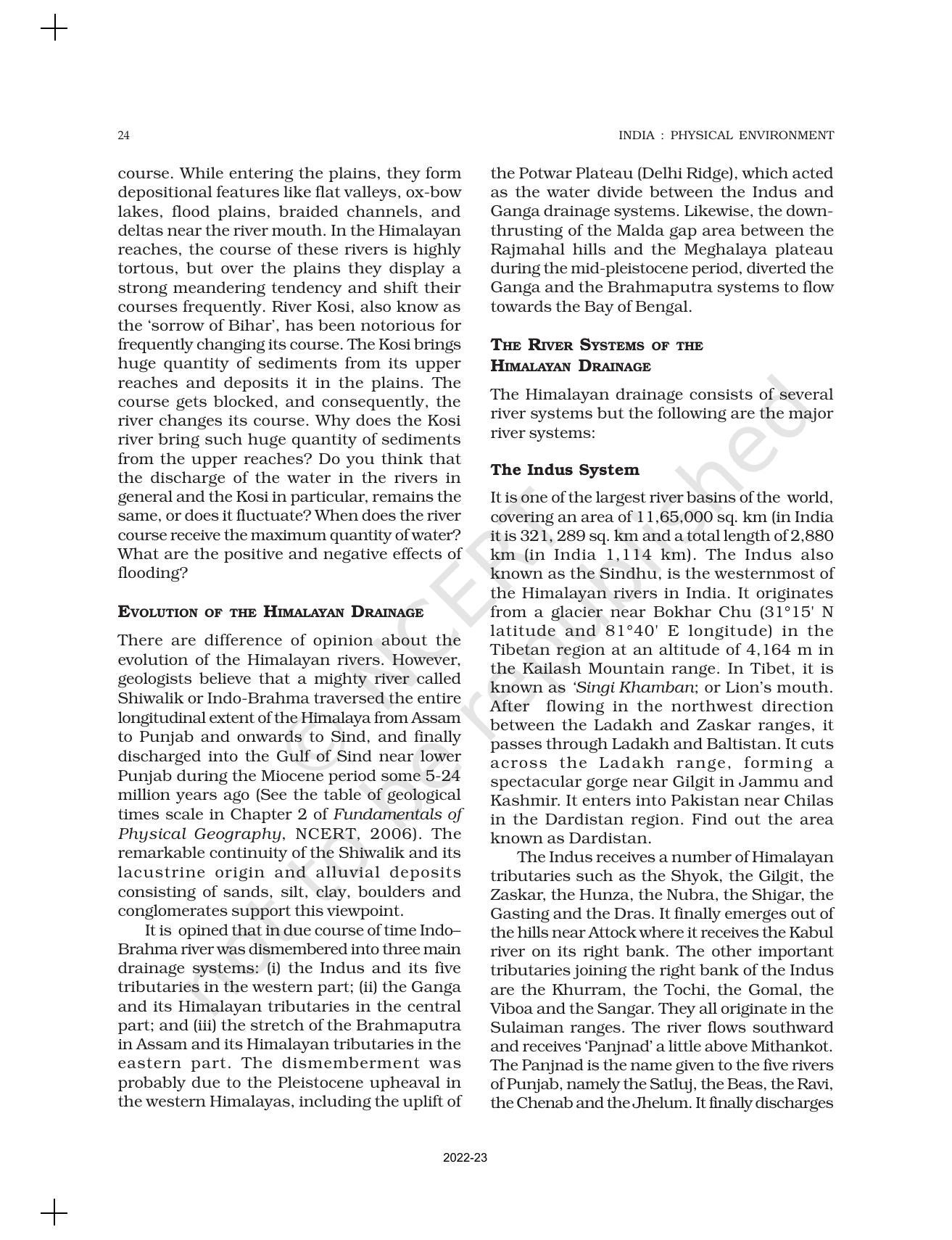 NCERT Book for Class 11 Geography (Part-II) Chapter 3 Drainage System - Page 4