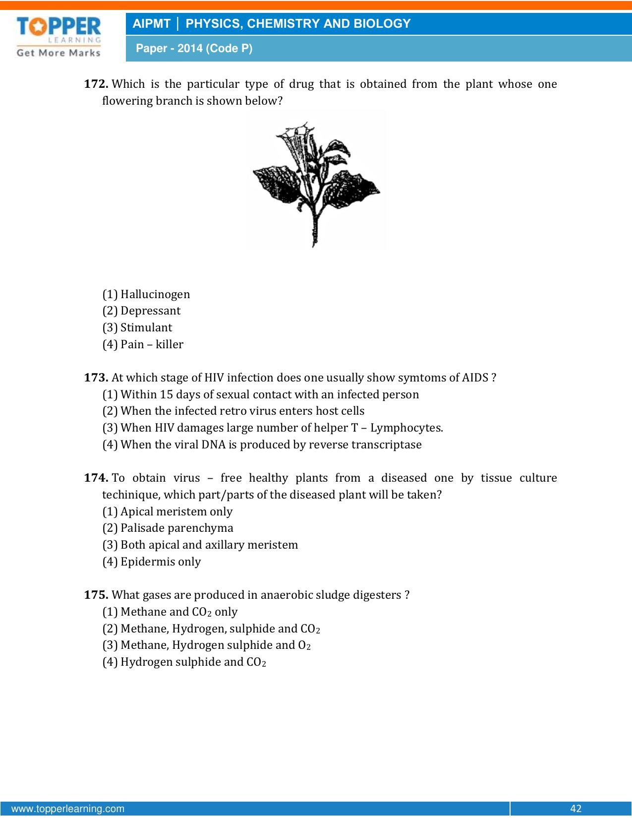NEET Code P 2014 Question Paper - Page 42