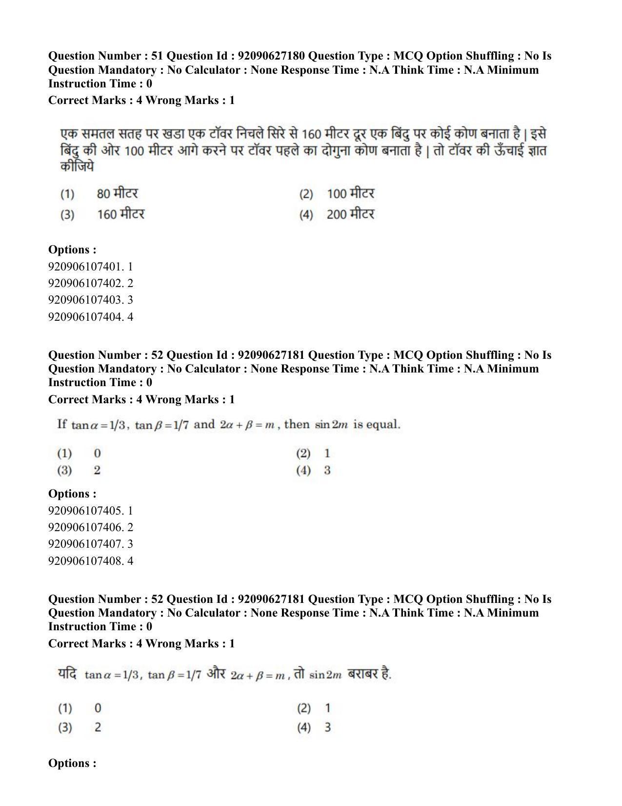 CUET PG 2023: SCQP09 – Computer Science, Information Technology etc (Hin) - Shift 3 (26-06-2023) Question Paper - Page 52