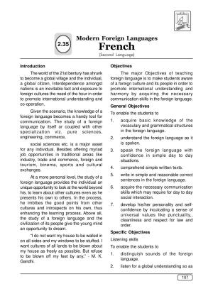 Maharashtra SSC French Syllabus