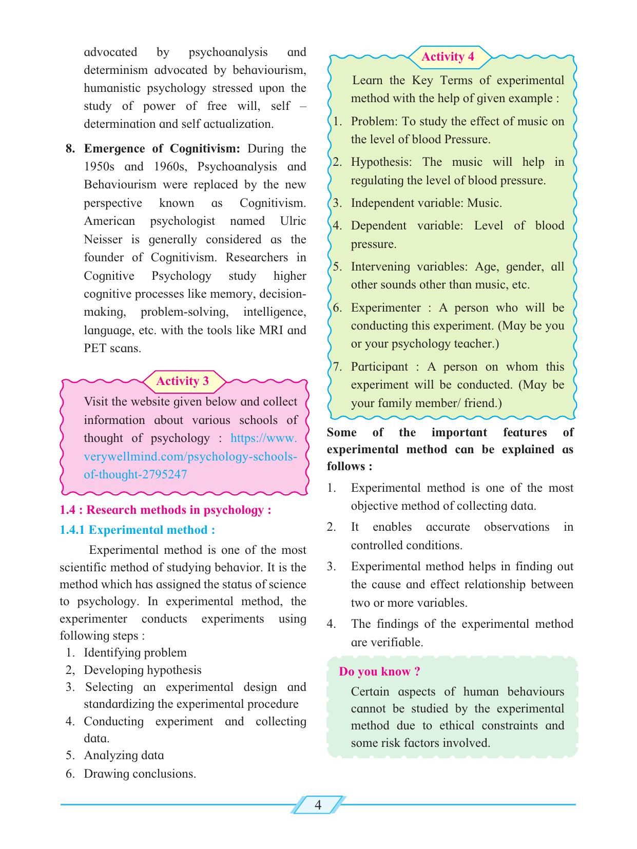 Maharashtra Board Class 12 Psychology Textbook - Page 14