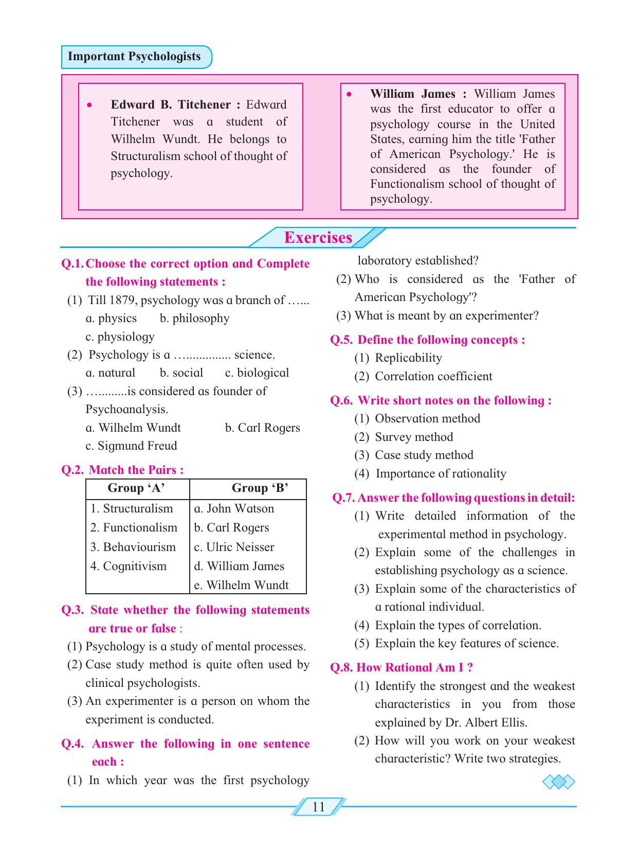 Maharashtra Board Class 12 Psychology Textbook - Page 21