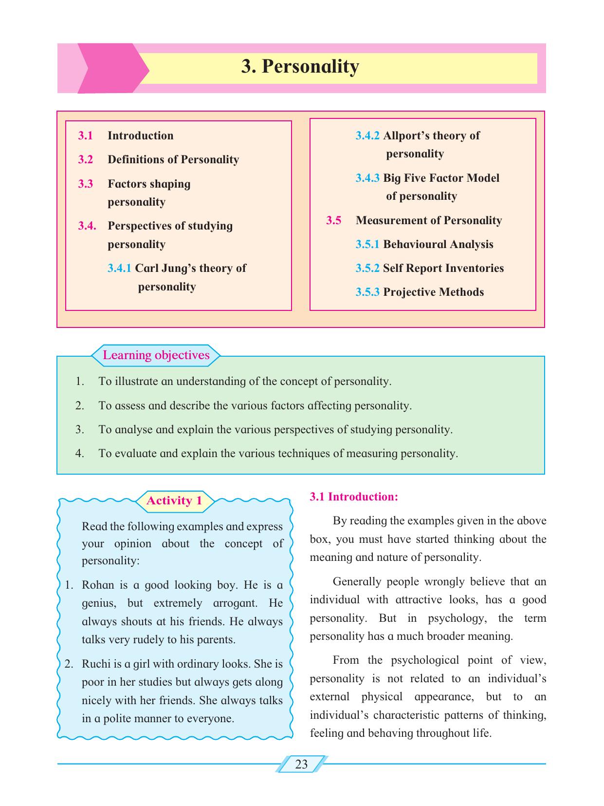 Maharashtra Board Class 12 Psychology Textbook - Page 33