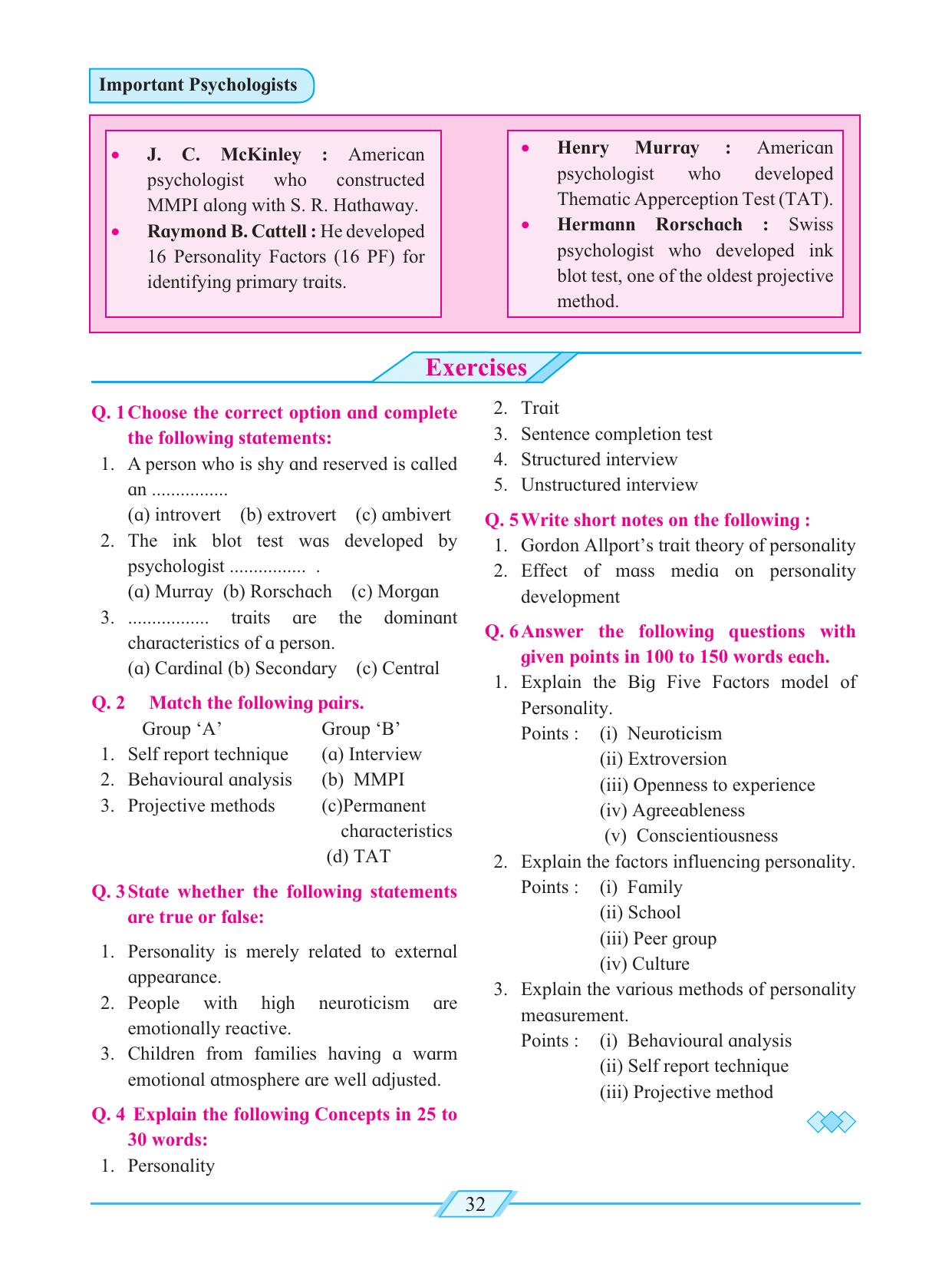 Maharashtra Board Class 12 Psychology Textbook - Page 42