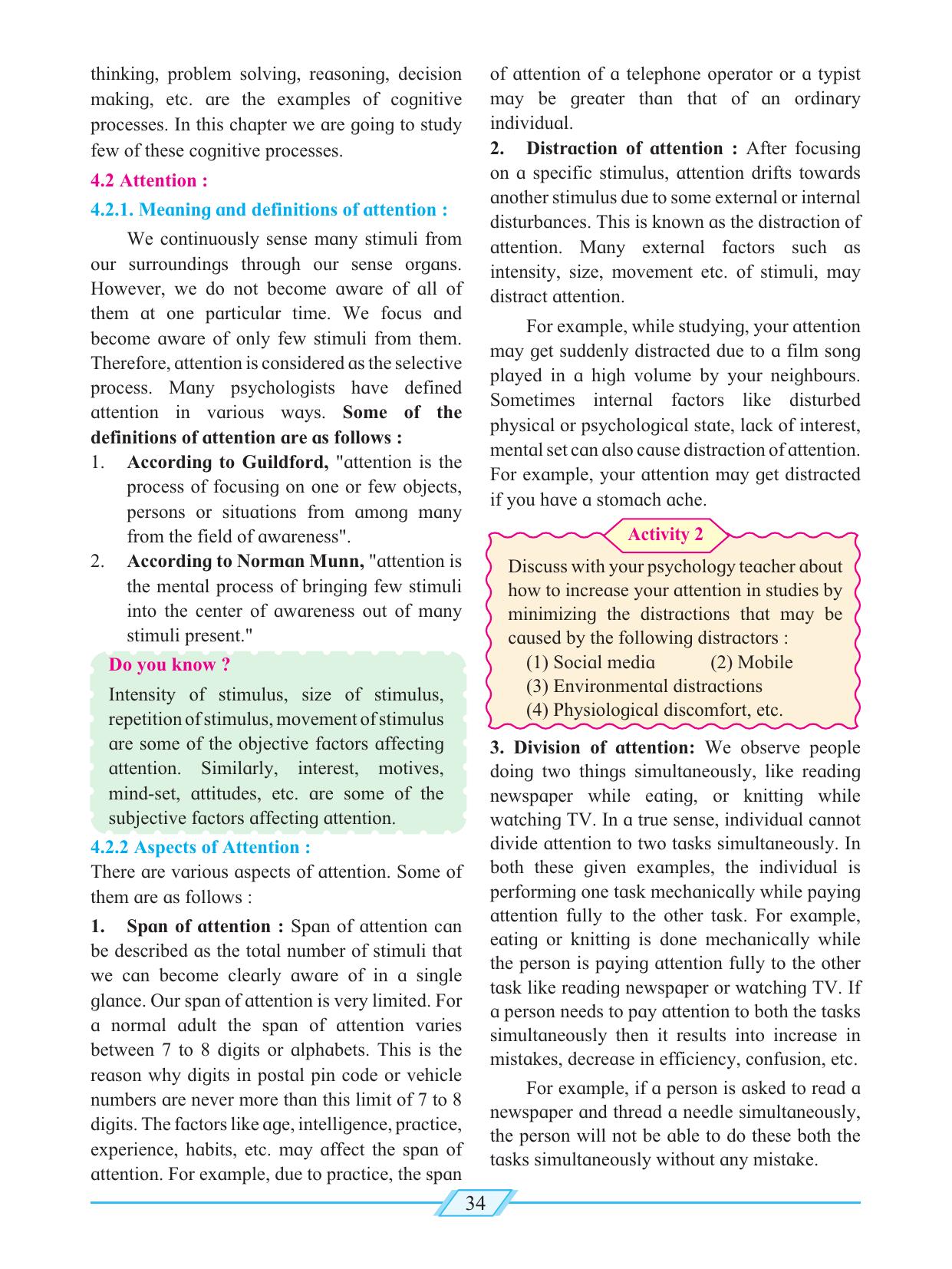 Maharashtra Board Class 12 Psychology Textbook - Page 44