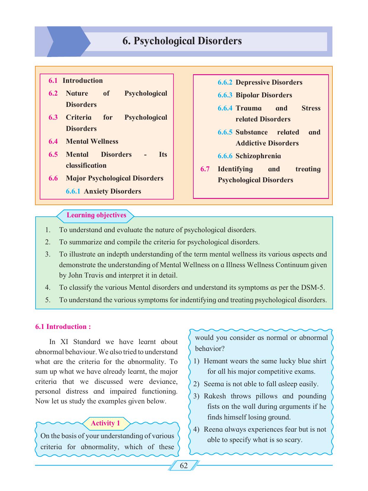Maharashtra Board Class 12 Psychology Textbook - Page 72
