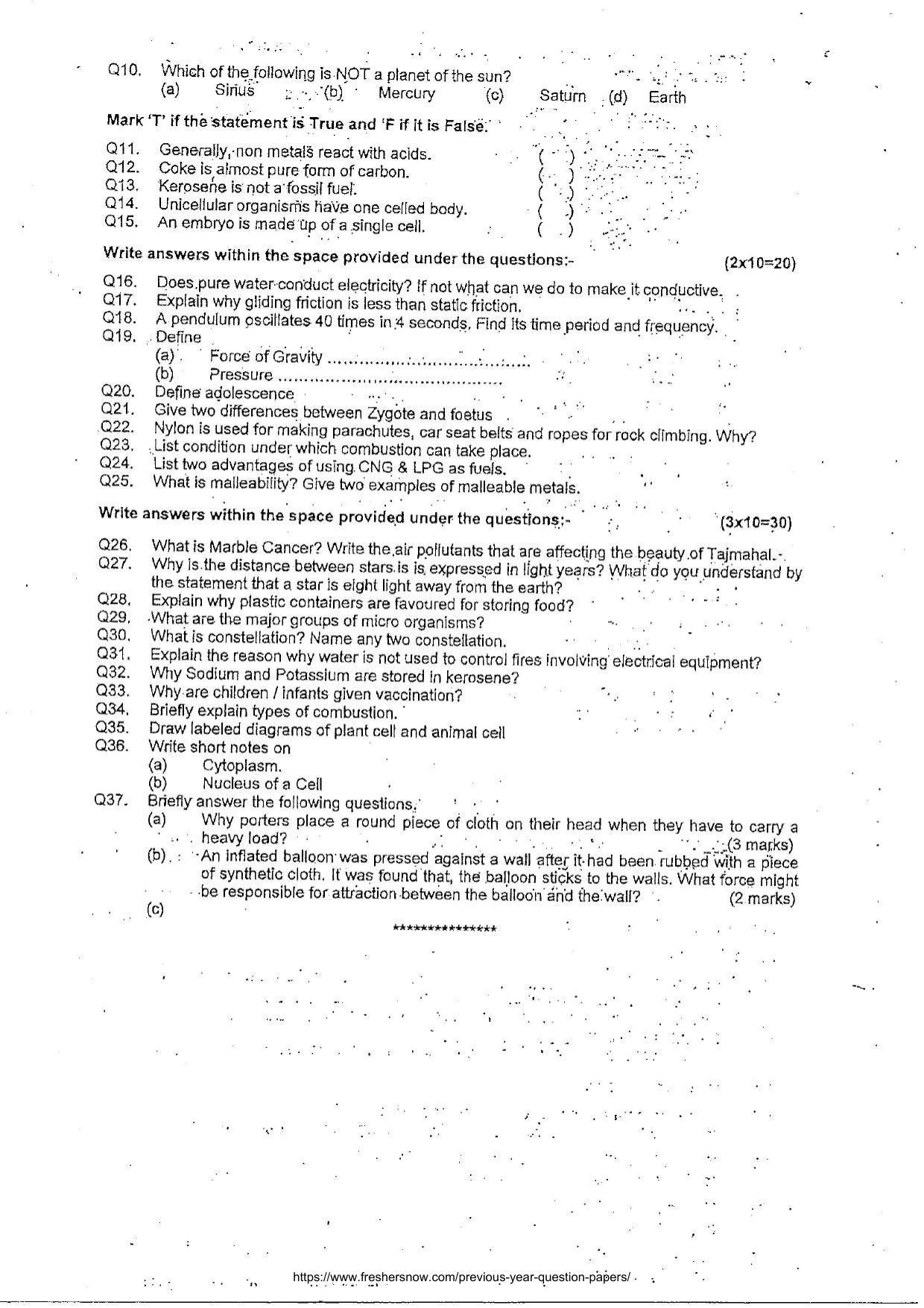 Sainik School Class 9 Question Paper 2014 in English - Page 4
