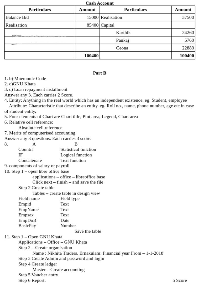 Kerala Plus Two 2019 Accountancy CA Model Answer Key - Page 4