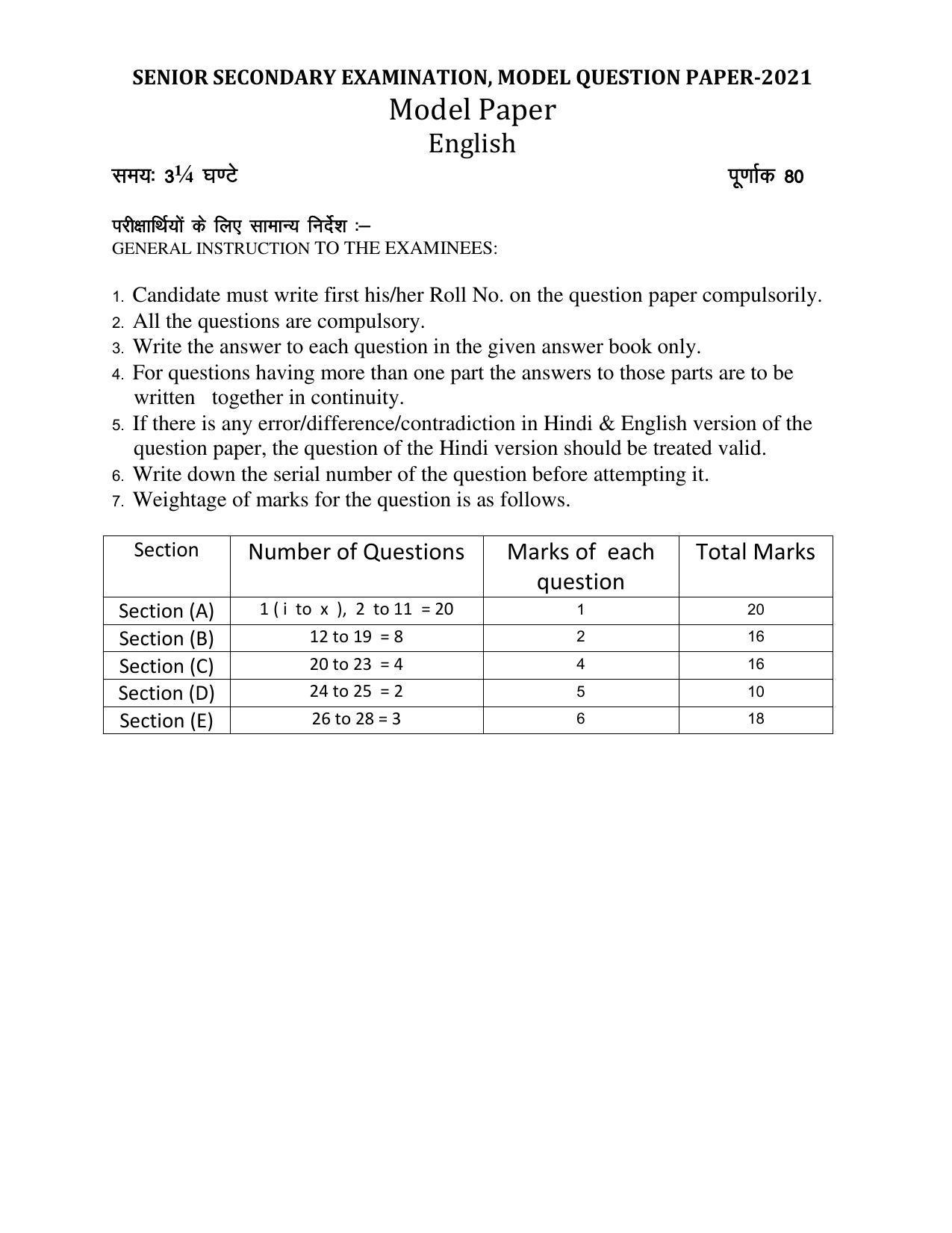 Rajasthan Board Class 12 Model Question Papers 2021 - Page 10