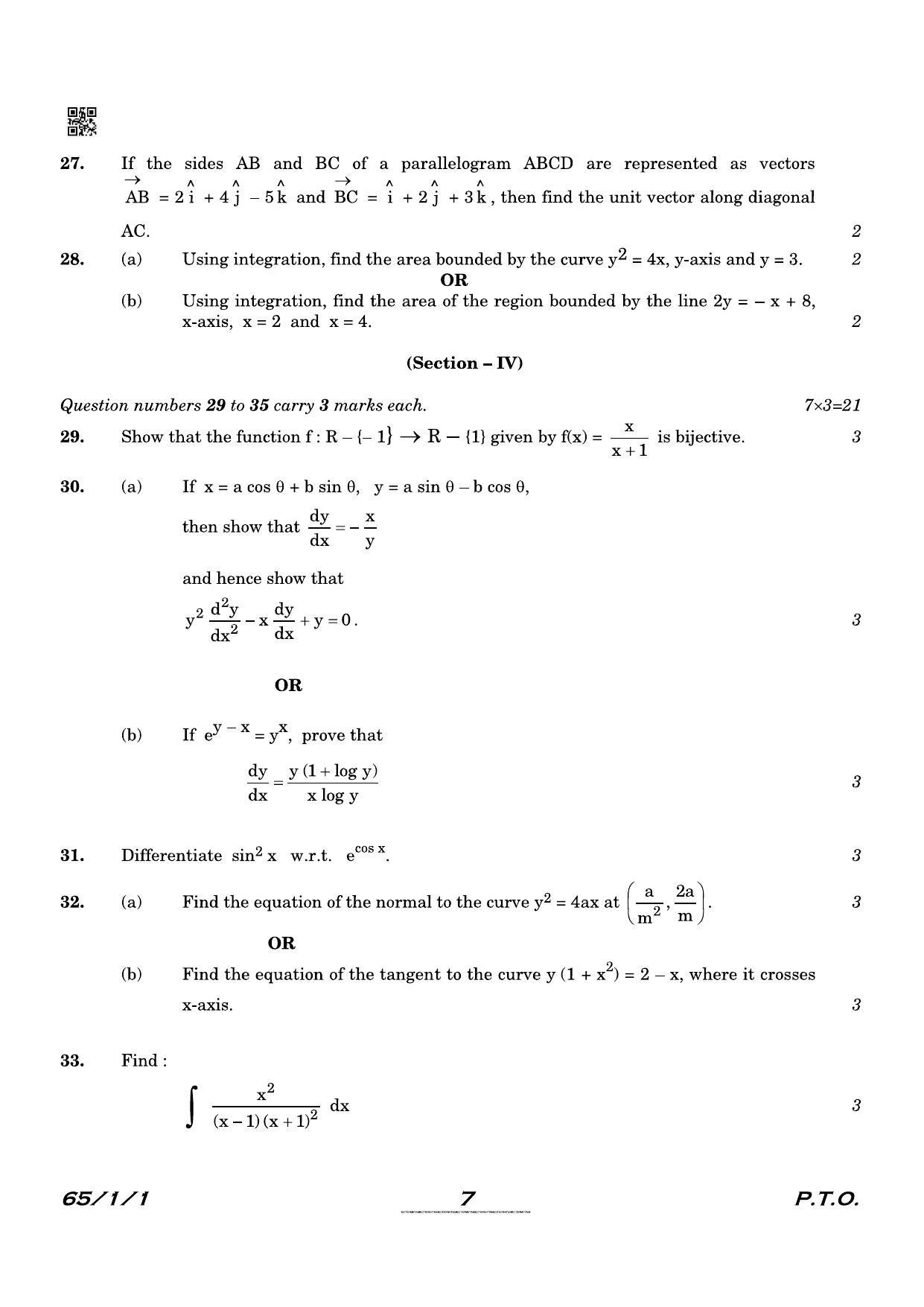 CBSE Class 12 QP_041_Mathematics 2021 Compartment Question Paper - Page 7