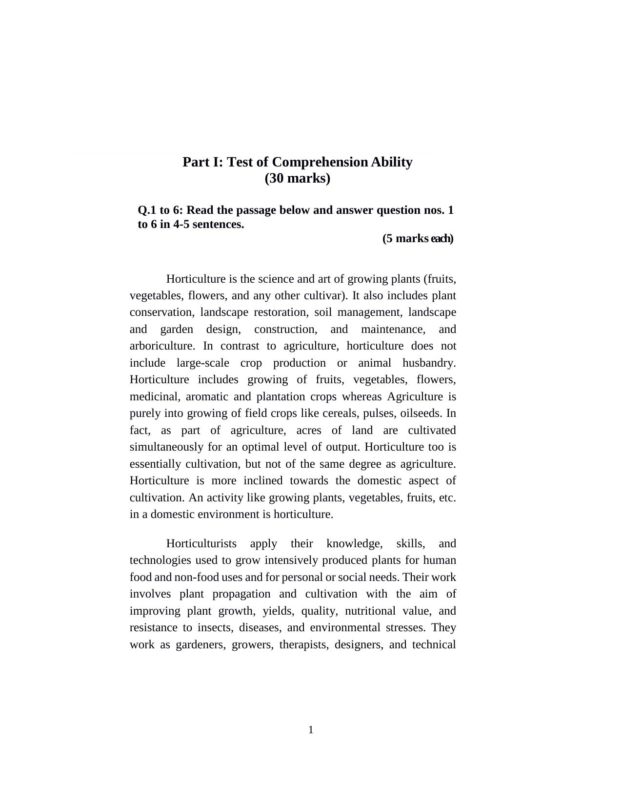 ISI Admission Test M.S (LIS) PLB 2018 Sample Paper - Page 1