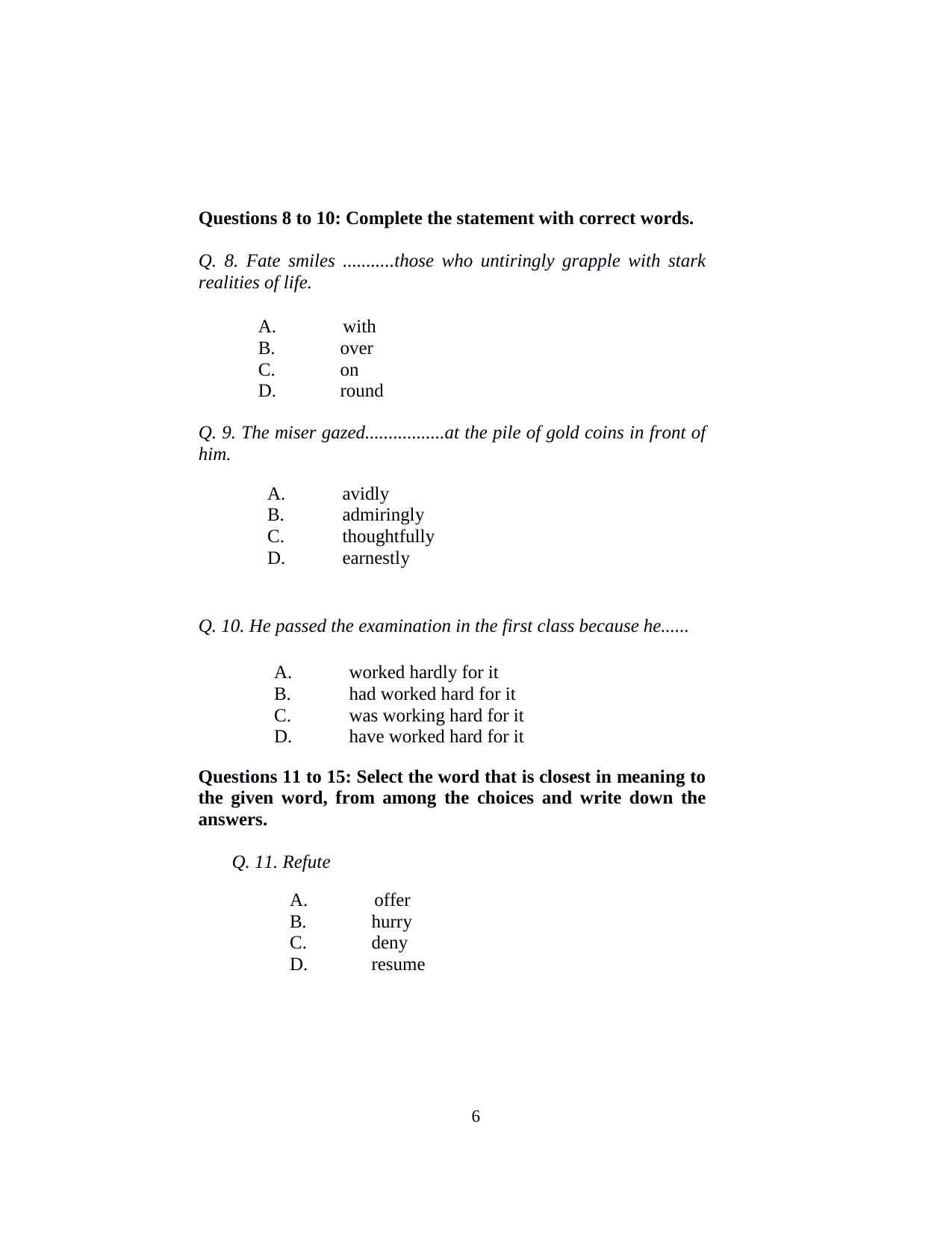 ISI Admission Test M.S (LIS) PLB 2018 Sample Paper - Page 6