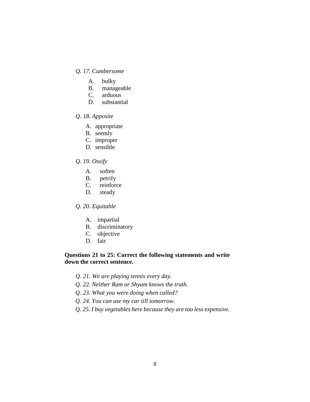 ISI Admission Test M.S (LIS) PLB 2018 Sample Paper - Page 8