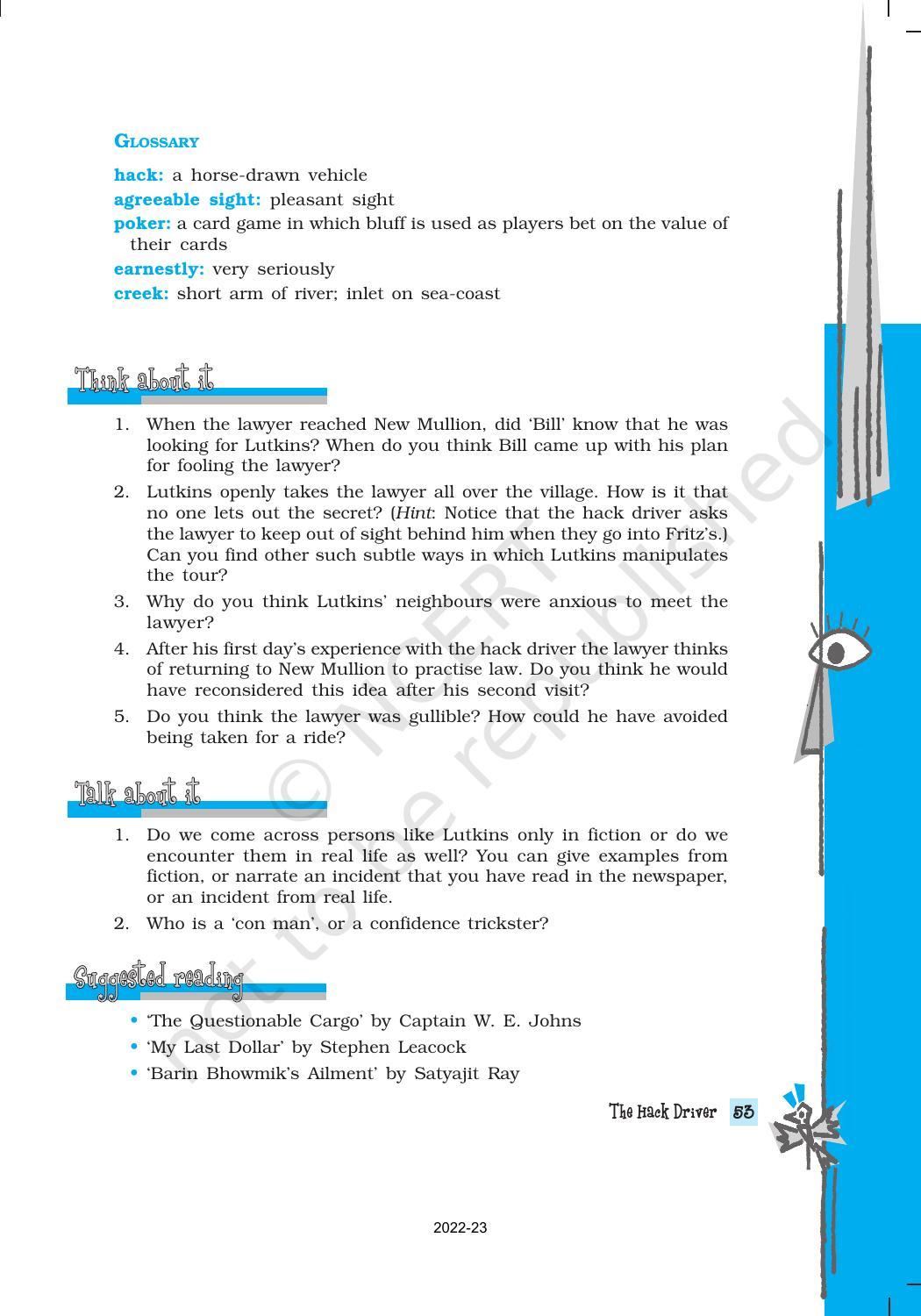 NCERT Book for Class 10 English Footprints Without Feet Chapter 8 The Hack Driver - Page 7