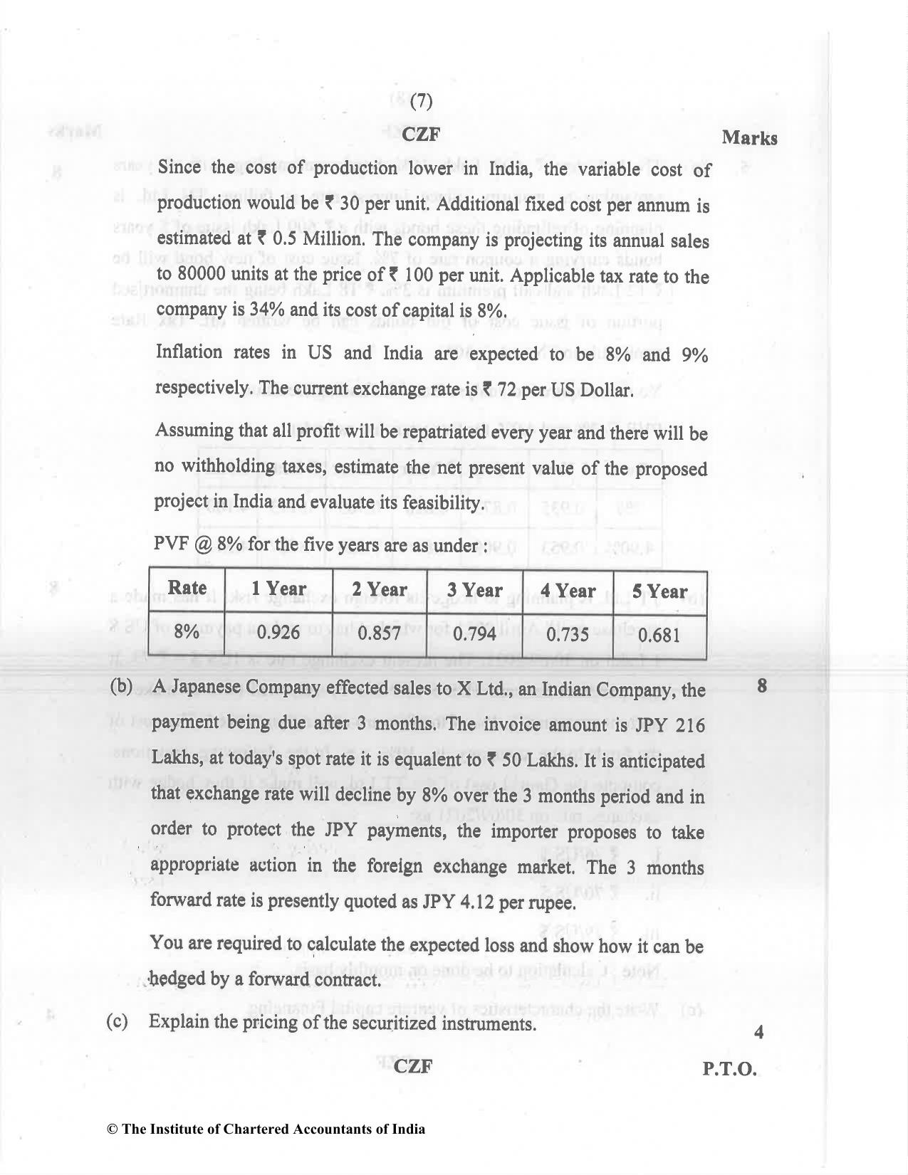 CA Final Dec 2021 Question Paper - Paper 2 – Strategic Financial Management - Page 7