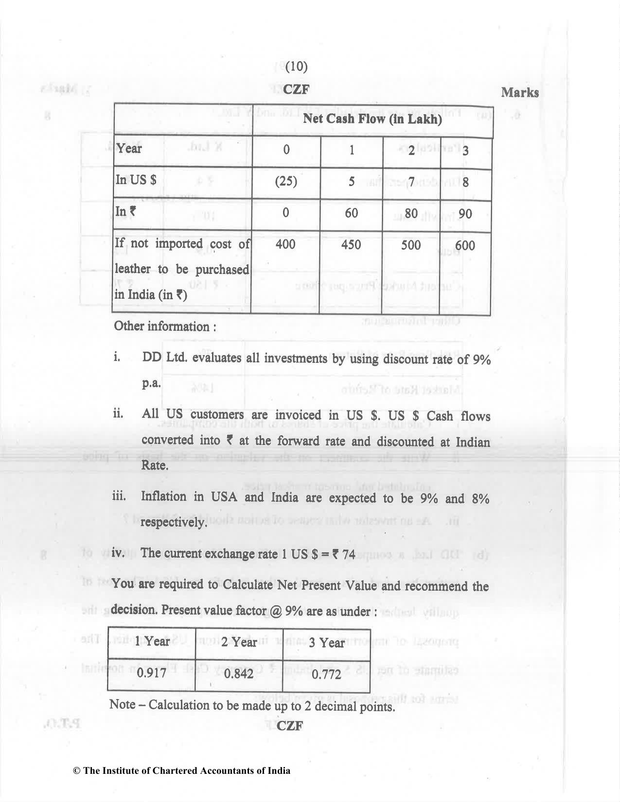 CA Final Dec 2021 Question Paper - Paper 2 – Strategic Financial Management - Page 10