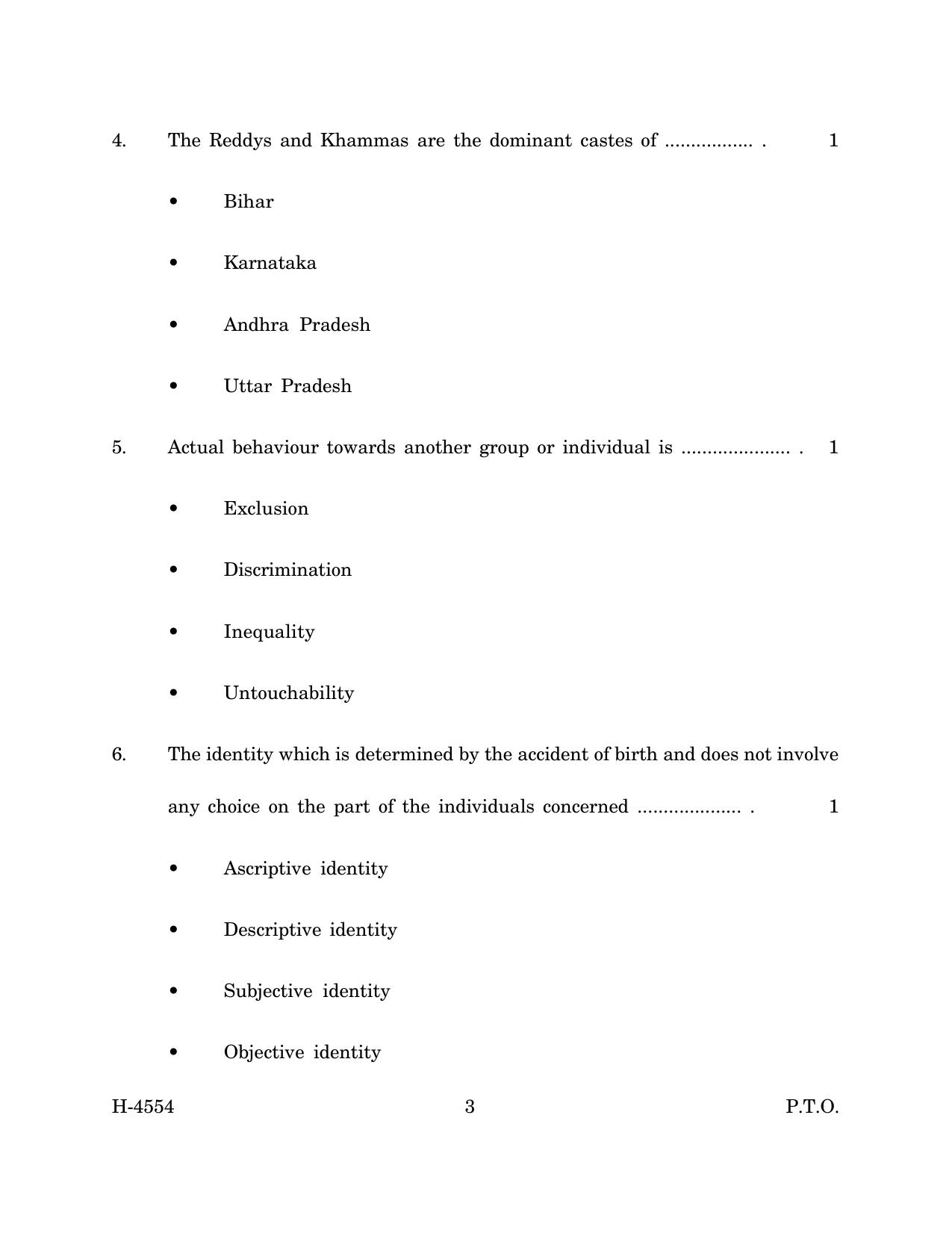 Goa Board Class 12 Sociology (March 2024) Question Paper - Page 3