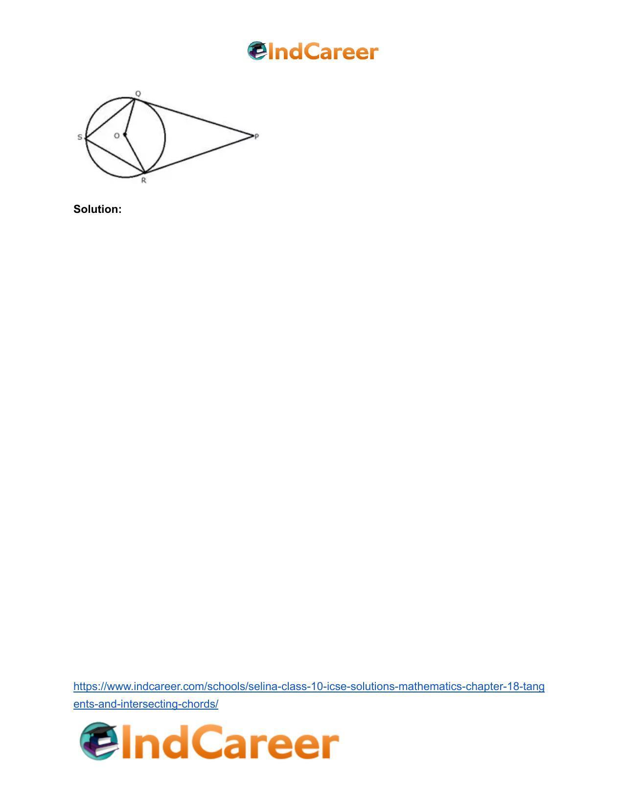 Selina Class 10 ICSE Solutions Mathematics : Chapter 18- Tangents and Intersecting Chords - Page 22