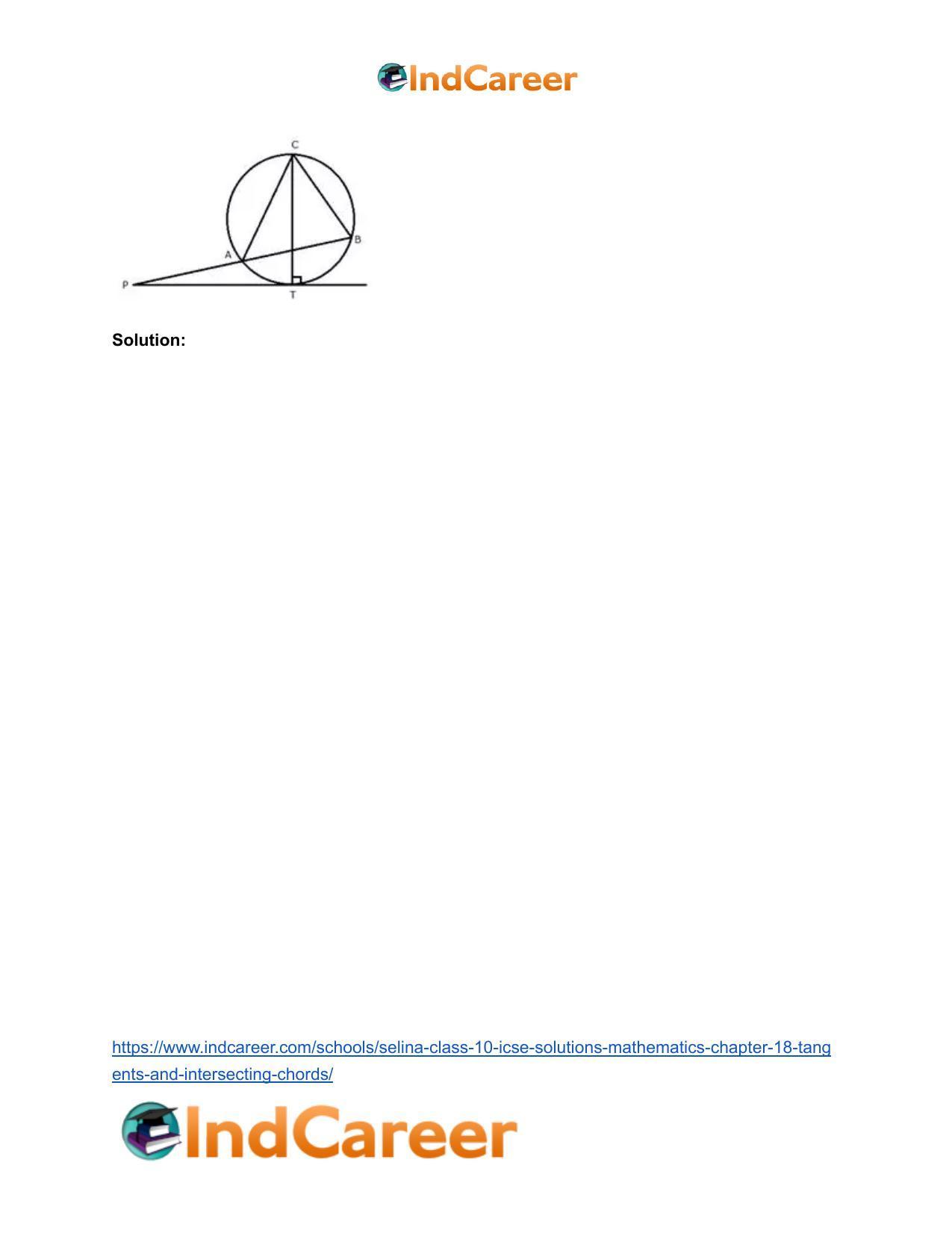 Selina Class 10 ICSE Solutions Mathematics : Chapter 18- Tangents and Intersecting Chords - Page 27