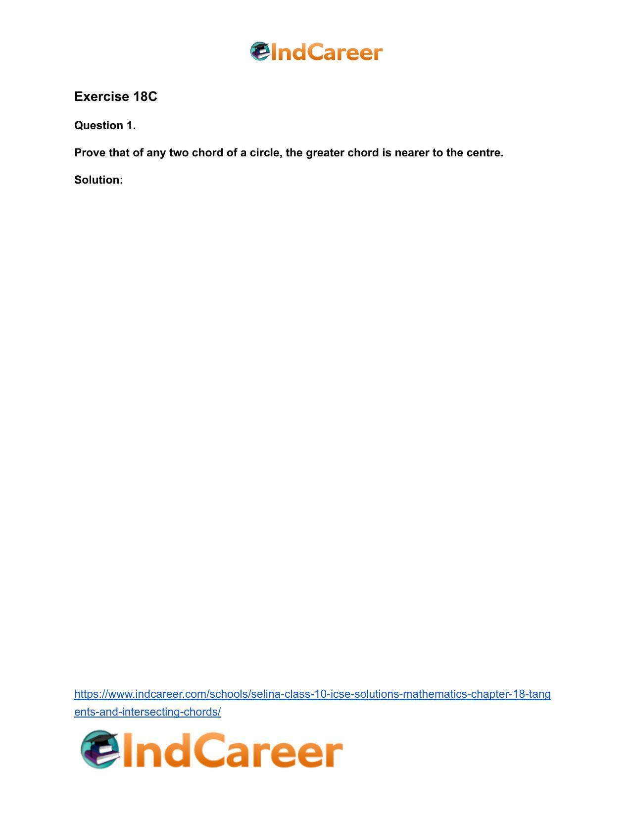 Selina Class 10 ICSE Solutions Mathematics : Chapter 18- Tangents and Intersecting Chords - Page 53
