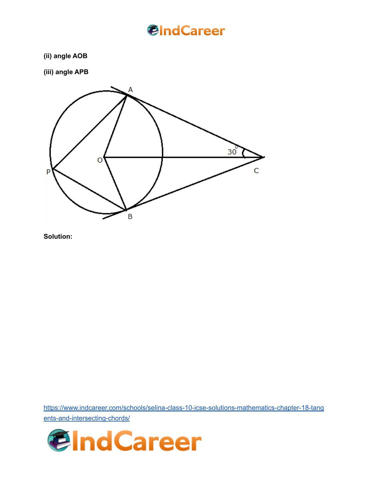 Selina Class 10 ICSE Solutions Mathematics : Chapter 18- Tangents and Intersecting Chords - Page 77