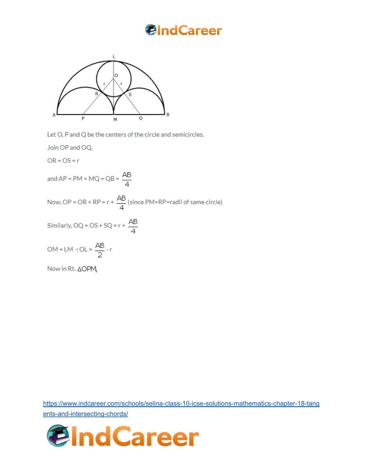 Selina Class 10 ICSE Solutions Mathematics : Chapter 18- Tangents and Intersecting Chords - Page 90