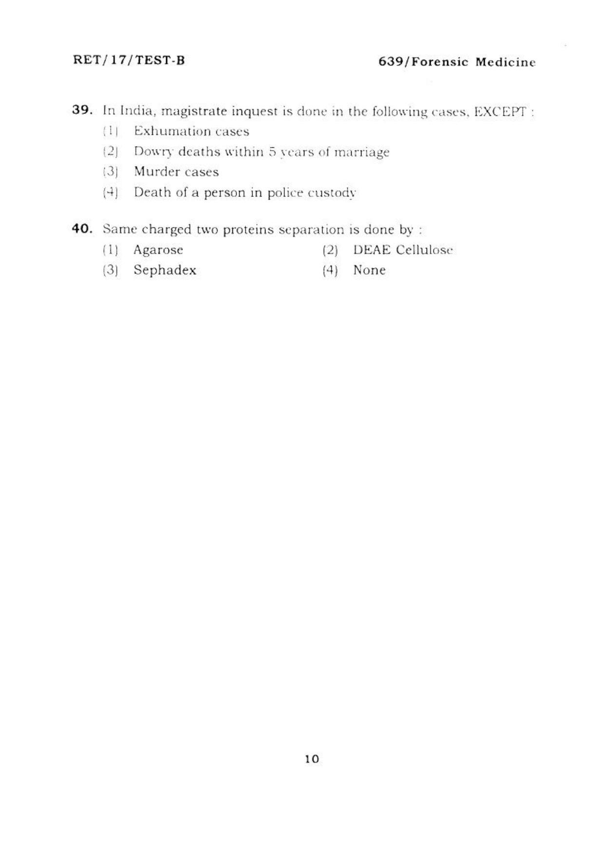  BHU RET FORENSIC MEDICINE 2017 Question Paper - Page 11