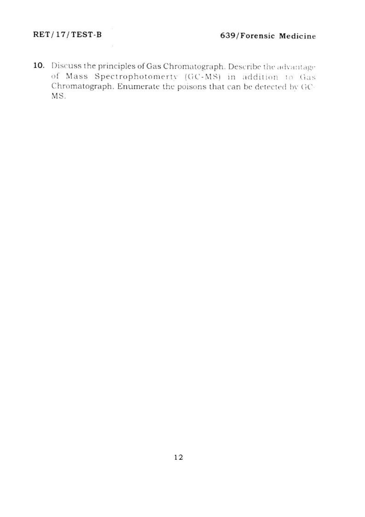  BHU RET FORENSIC MEDICINE 2017 Question Paper - Page 13