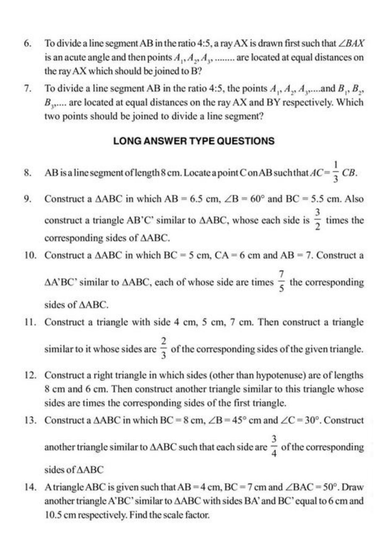 Class 10 Notes, Question & Practice Paper - Mathematics (Topic 11 : Constructions) - Page 5