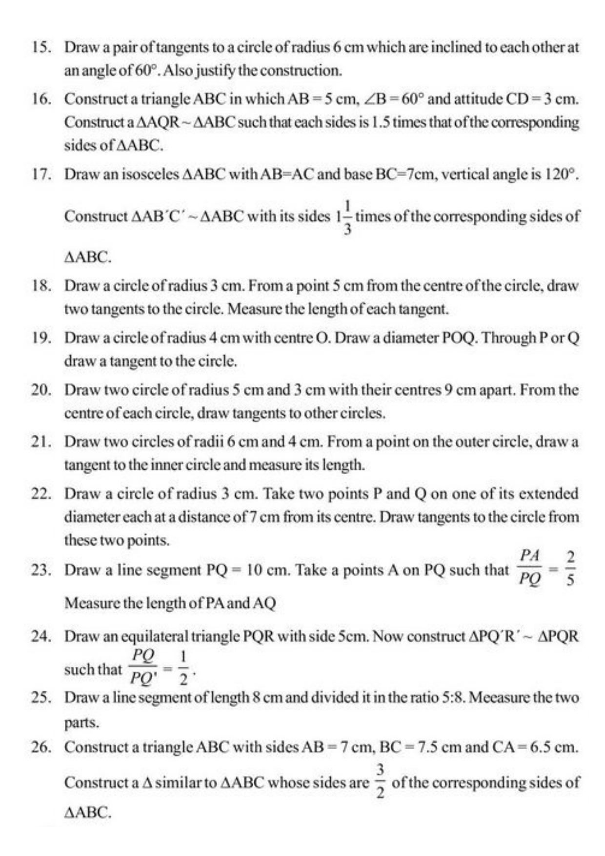 Class 10 Notes, Question & Practice Paper - Mathematics (Topic 11 : Constructions) - Page 6