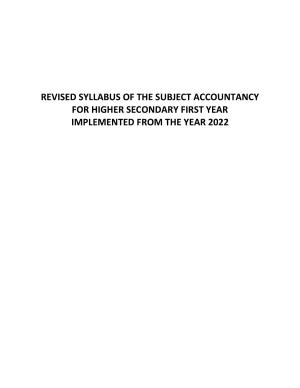 AHSEC 1st Year Accountancy Syllabus
