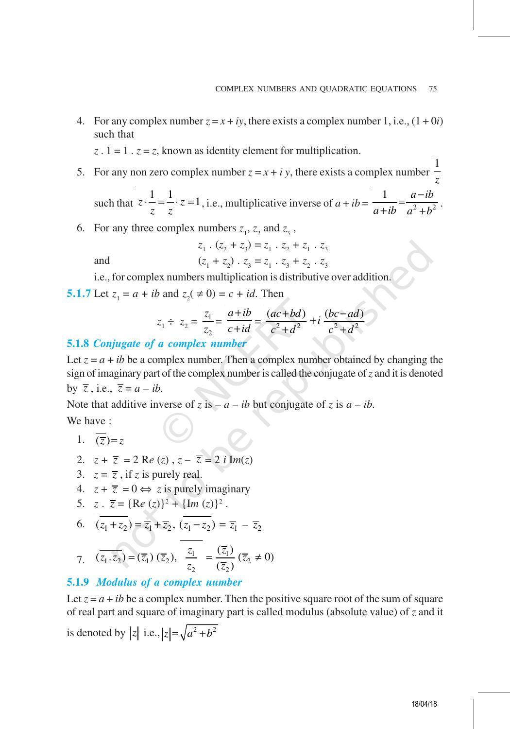 NCERT Exemplar Book for Class 11 Maths Chapter 5 Complex Numbers and ...
