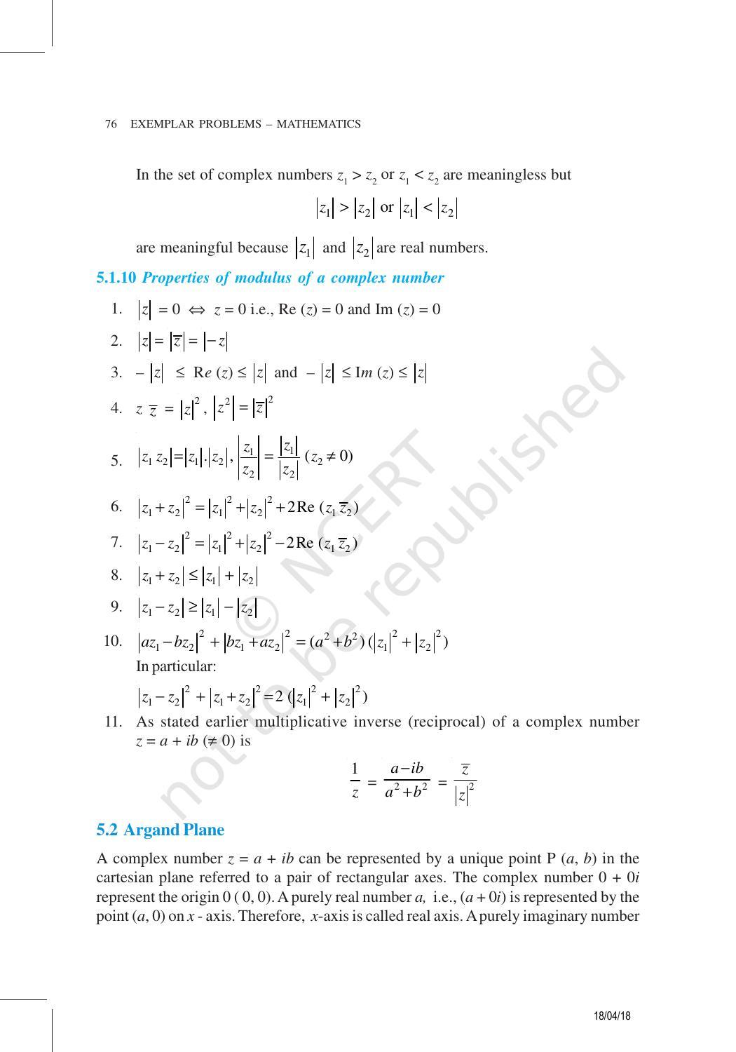 NCERT Exemplar Book for Class 11 Maths: Chapter 5 Complex Numbers and Quadratic Equations - Page 4