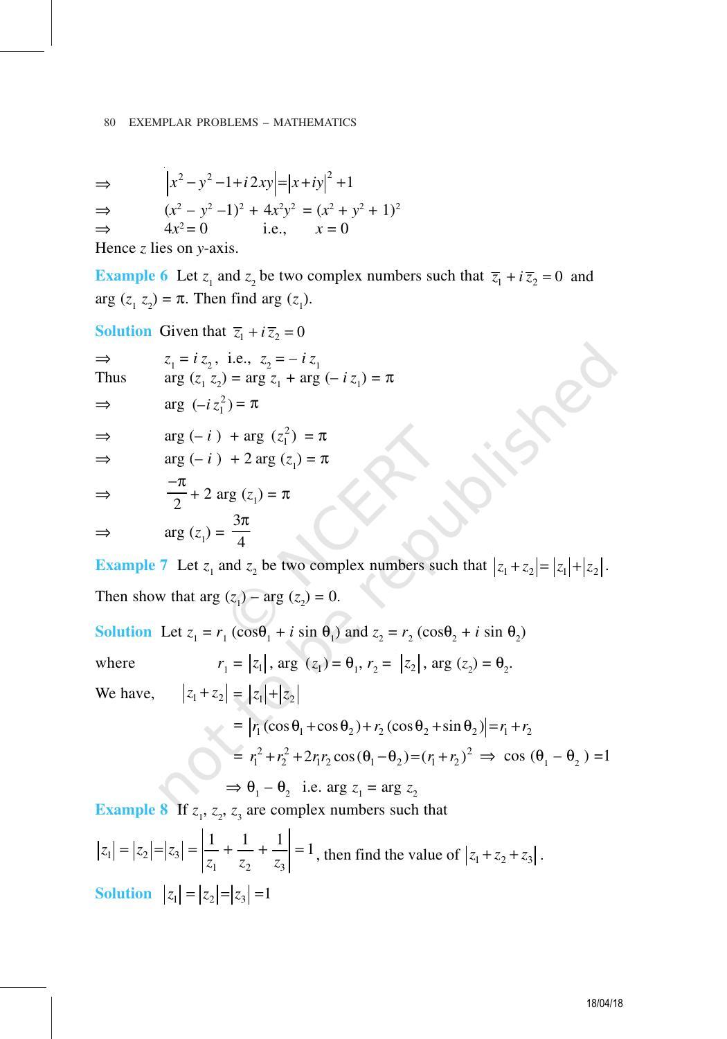 NCERT Exemplar Book for Class 11 Maths: Chapter 5 Complex Numbers and Quadratic Equations - Page 8