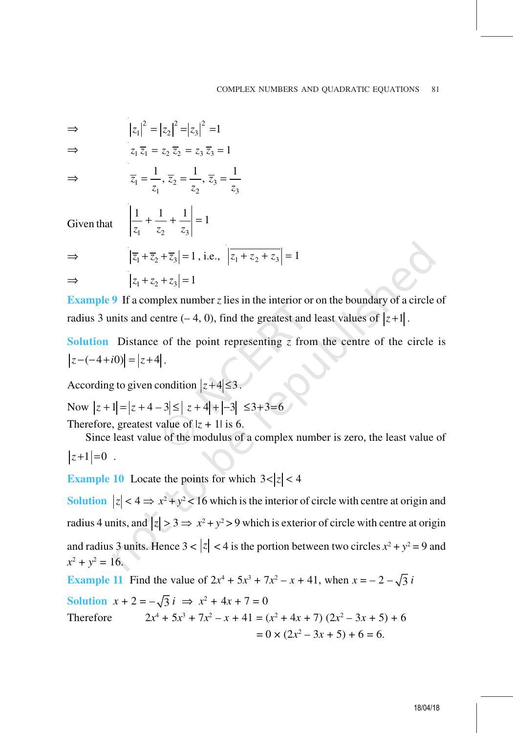 NCERT Exemplar Book for Class 11 Maths: Chapter 5 Complex Numbers and Quadratic Equations - Page 9