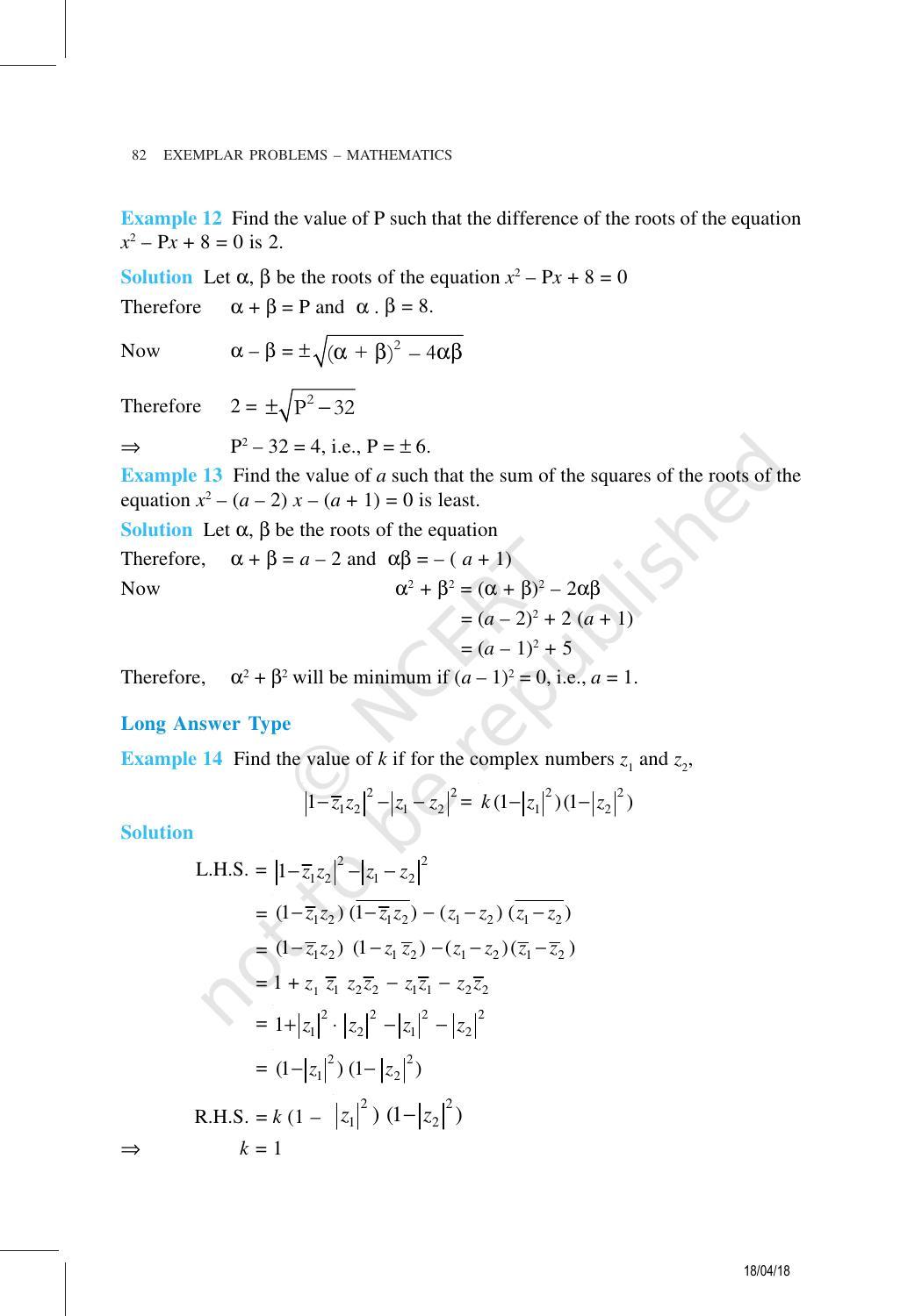 NCERT Exemplar Book for Class 11 Maths: Chapter 5 Complex Numbers and Quadratic Equations - Page 10