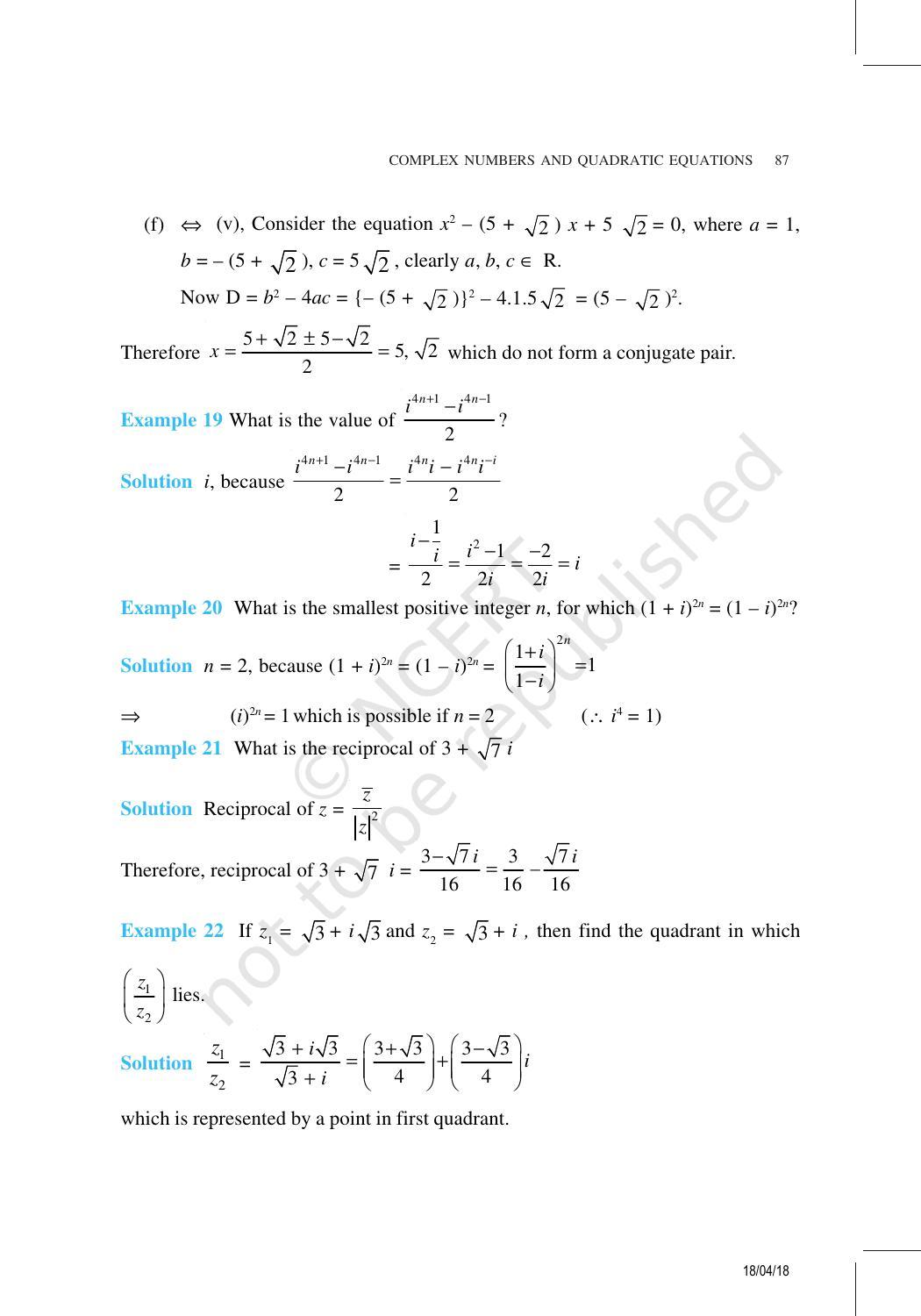 NCERT Exemplar Book for Class 11 Maths: Chapter 5 Complex Numbers and Quadratic Equations - Page 15
