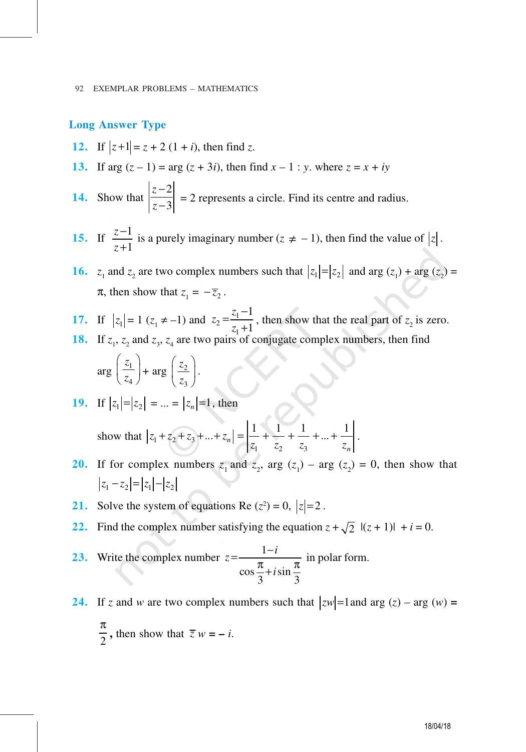NCERT Exemplar Book for Class 11 Maths: Chapter 5 Complex Numbers and Quadratic Equations - Page 20