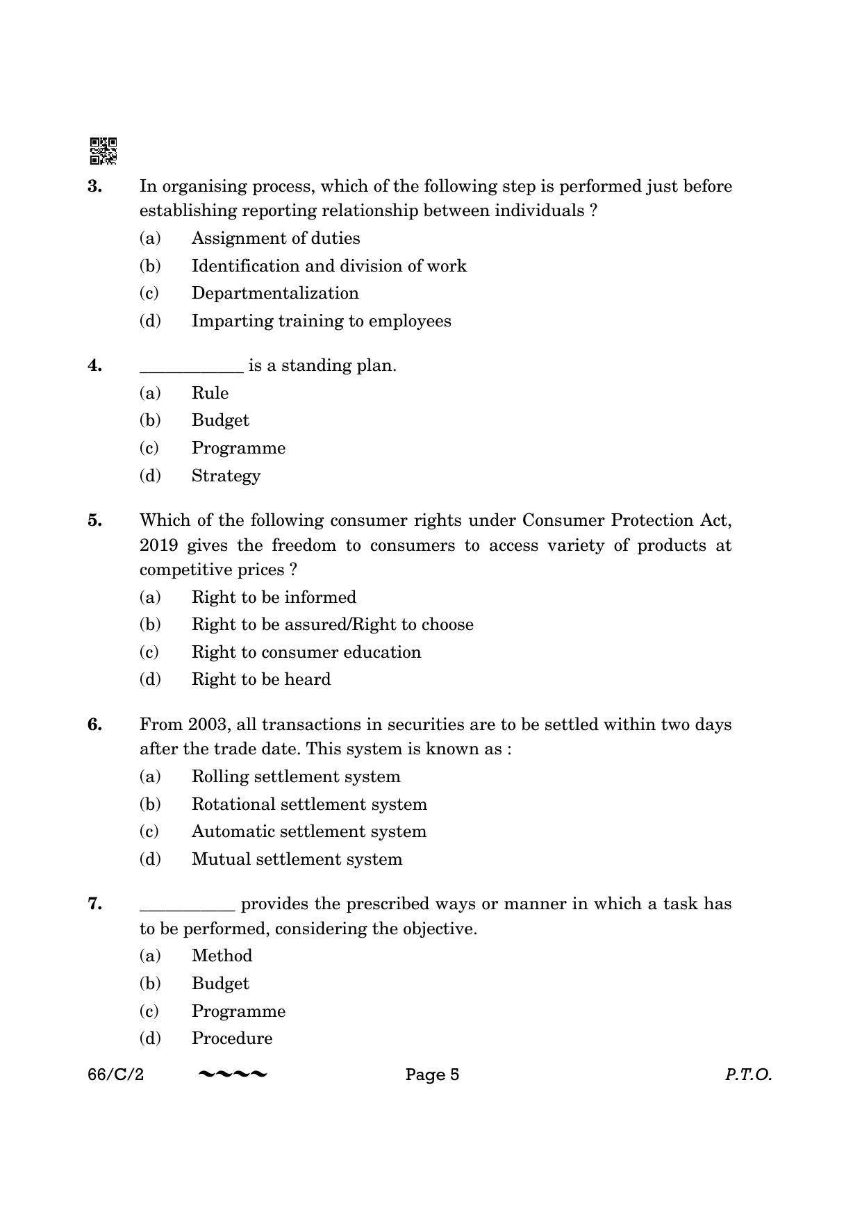 CBSE Class 12 66-1-2 Business Studies 2023 (Compartment) Question Paper - Page 5