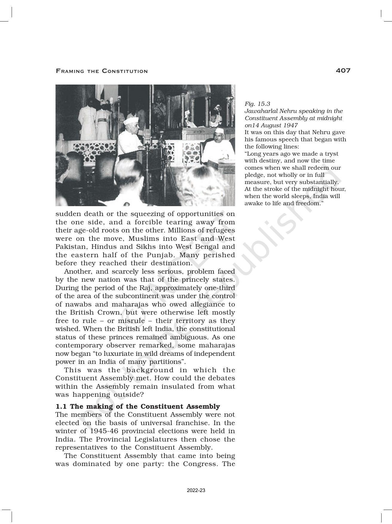 NCERT Book for Class 12 History (Part-III) Chapter 15 Framing and the Constitution - Page 3