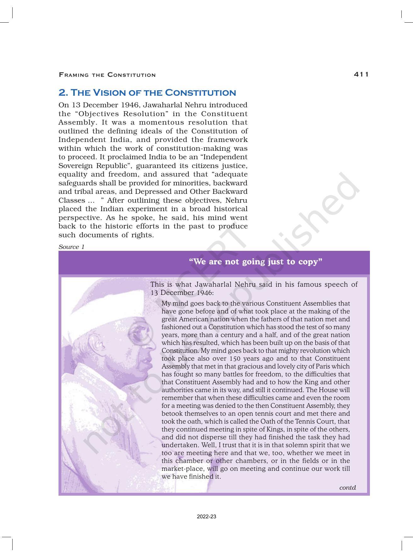 NCERT Book for Class 12 History (Part-III) Chapter 15 Framing and the Constitution - Page 7